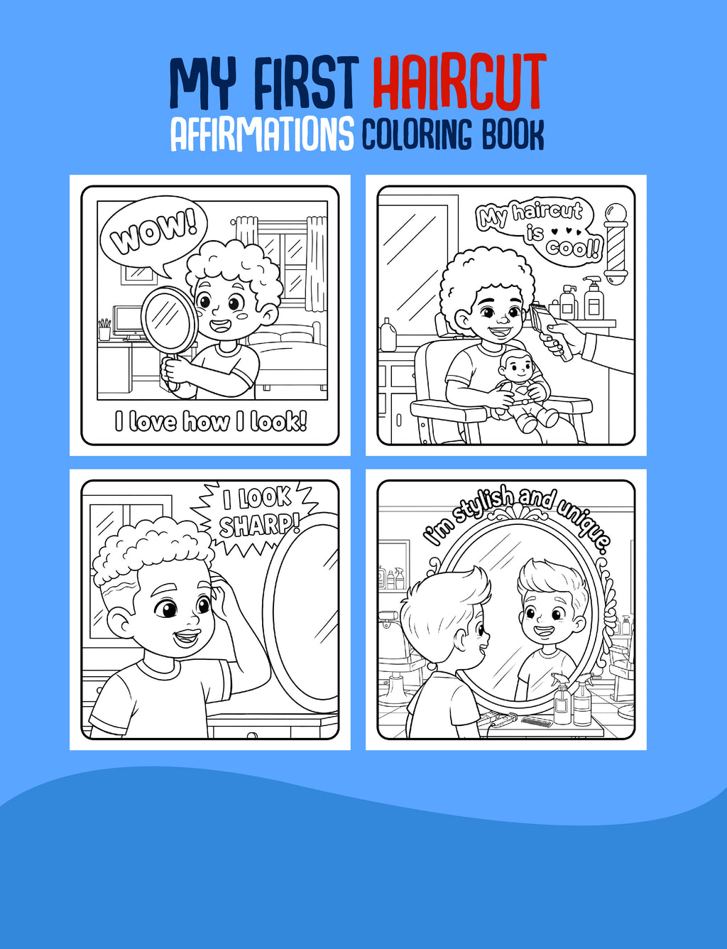 My First Haircut Affirmations Coloring Book